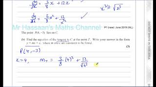 EDEXCEL IAL P1 new JUNE 2019 WMA1101 Q1 Differentiation [upl. by Anaidiriv]