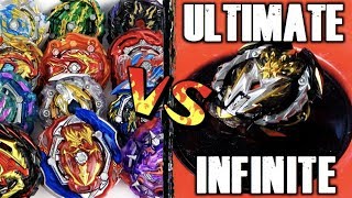 THE ULTIMATE INFINITE BEYBLADE vs ALL GT BEYBLADES [upl. by Edaw]