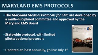 2022 Maryland Medical Protocols for EMS Update for Base Stations [upl. by Annavoj]