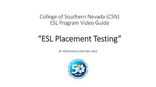 ESL Placement Testing [upl. by Jacobine]