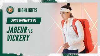 Jabeur vs Vickery Round 1 Highlights  RolandGarros 2024 [upl. by Rojam132]