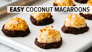 COCONUT MACAROONS  easy almost healthy coconut cookies [upl. by Sungam839]