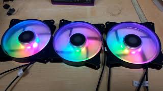 Test LED Cooler Master MasterFan MF120R A RGB 3 in 1 DEMO [upl. by Yelrehs]