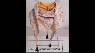 Chèche  écharpe en triangle  Tuto couture ValMa Créas [upl. by Salomi]