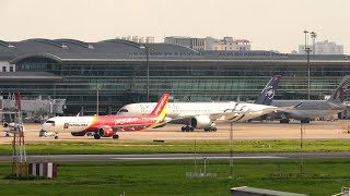 Ho Chi Minh City Airport Vietnam Airlines A350 Etihad Cargo 777 Bamboo airways [upl. by Nnaeiluj]