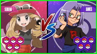 Pokemon Battle Pedia Serena Vs James Team Rocket [upl. by Munshi561]