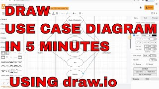 How to draw Use Case diagram  drawio  Draw UML diagrams [upl. by Lavotsirc]