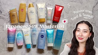 Japanese Sunscreen Review ☀️ Most popular JSPFs tried and tested [upl. by Tnerual61]