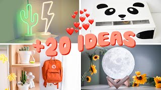 20 IDEAS para DECORAR tu cuarto AESTHETIC 🌙 ¡Transforma tu habitación ❤️ [upl. by Nnaeirb]