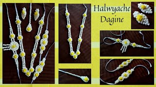 Halwyache Dagine Sankranti Special Jewellery Making at Home  Sugar Bead Sankrant Jewelry [upl. by Cnut]