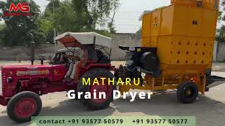 Mobile grain Dryer INDIAs first Matharu Maize paddy dryer 91 93577 50579 [upl. by Hocker840]