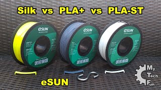 Testing eSun PLA filaments PLAST vs PLA vs Silk PLA mechanical tests [upl. by Myca973]