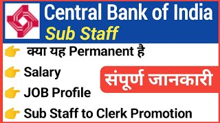 Sub staff work in Bank  central bank me sub Staff ka kya work hota hai  job profile [upl. by Aramoiz]