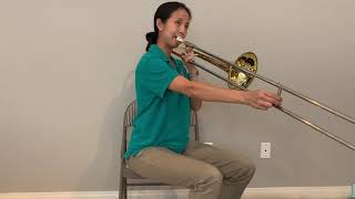 Trombone  lesson 1  first 5 notes beginning band [upl. by Phillida]