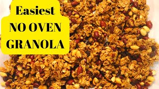 How to Make Granola Without an Oven at Home the Easiest Way with Simple Ingredients No Bake Recipe [upl. by Moina]