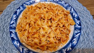 Pasta Farfalle With Tomato Sauce and Garlic Youll Love It [upl. by Eustace587]