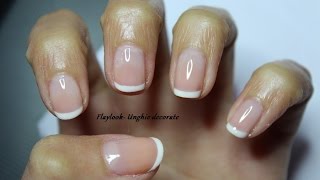 Video tutorial 100 Nail art semplice con french bianca per unghie corte  By Flaylook [upl. by Vena]