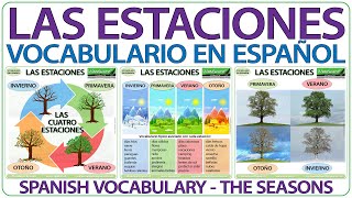 Las estaciones del año en español  Vocabulario  Spanish Seasons Vocabulary [upl. by Ardnekat]