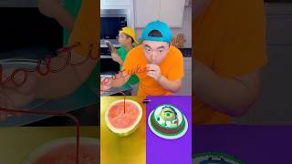 Monsters university vs watermelon juice ice cream challenge 🍨funny shorts by Ethan Funny Family [upl. by Econah]