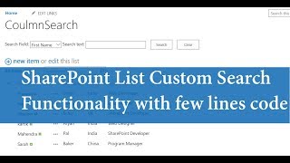 Create Custom Search Functionality For Your SharePoint List  SharePoint Online201620132010 [upl. by Jangro]