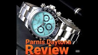 Parnis PA6048 Daytona homage review  The Watcher [upl. by Nosned826]