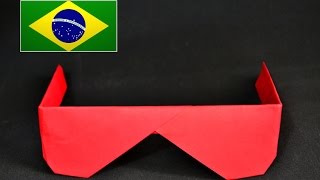 Origami Óculos de sol  Instruções em português PT BR [upl. by Nabroc]