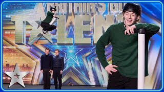 Duncan Murray BOUNCES over Ant amp Dec in EXTREME pogo  Audition  BGT 2024 [upl. by Dnalro743]