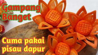 GARNISH WORTEL MUDAH CUMA PAKAI PISAU DAPUR [upl. by Asserac]