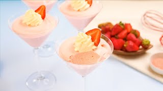 Keto Strawberry Cream Mousse  Aka Flummery  2 Ingredients 2g Carbs [upl. by Manson]