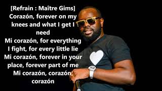 Maitre GIMS CÓRAZON PAROLE VERSION ENGLISH [upl. by Cheri]