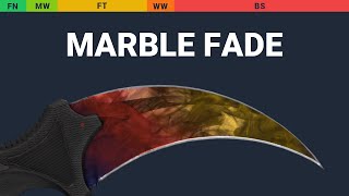 Karambit Marble Fade  Skin Float And Wear Preview [upl. by Ayanat38]