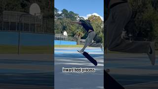 inward heel process 🛹🔃 skateboardingisfun skateboarding heelflip [upl. by Page]