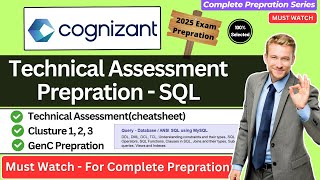 🔥Cognizant GenC Technical Assessment  SQL amp Database Full Prepration  DDL DML Joins amp Queries [upl. by Lamrej]