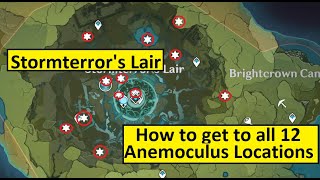 How to get to all 12 Anemoculus Locations in Stormterrors Lair  Genshin Impact Tips Guide [upl. by Melnick]