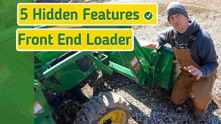 123  5 HIDDEN FRONT END LOADER FEATURES 2 BONUS TIPS AND A DEMO OF THE HYDRAULIC QUICK DISCONNECT [upl. by Analak260]