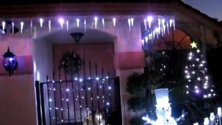 Gemmy LIGHTSHOW Shooting Star Icicle Lights PLUS Gemmy Color Changing Icicle Lights LED [upl. by Colpin]