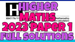 Higher Maths 2023 Paper 1 Full Solutions [upl. by Hansiain]