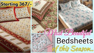 Online Bedsheet Haul  Most Beautiful Bedsheets of Summer 2023 100 Cotton and Microfiber Bedsheets [upl. by Eibob]