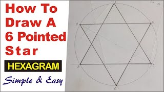 How to Draw a 6 Pointed Star  How to Draw a Hexagram  Six Pointed Star Drawing Tutorial [upl. by Nitaj379]