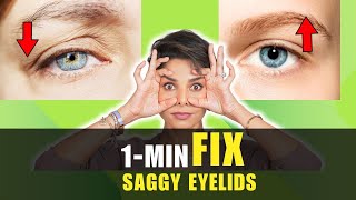 1 Minute Eye Exercises For Droopy Eyelids 2 Exercises to Tighten and Lift SAGGY EYELIDS [upl. by Roselba]