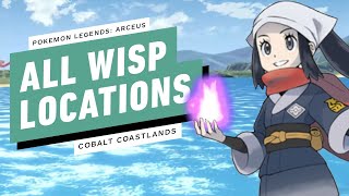 Pokemon Legends Arceus  All Wisp Locations Cobalt Coastlands [upl. by Oad805]