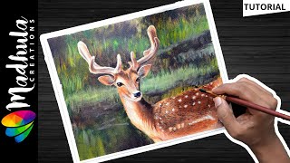 How to paint a Deer  Deer Acrylic Painting [upl. by Bruyn]