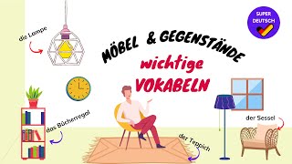 Die Möbel  Wortschatz  Test Deutsch lernen Furniture  Vocabulary [upl. by Pownall]