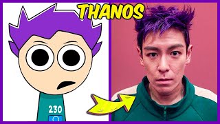 Guess The Squid Game Sprunki Compilation🐙By EMOJI🤫Thanos🦹🏻Seong Gi hun🥇The Recruiter🕵🏻 [upl. by Osmo]