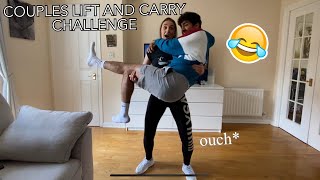 THE LIFT AND CARRY CHALLENGE  HILARIOUS COUPLES COMPETITION [upl. by Kared]