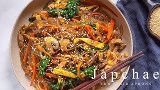 How To Make Japchae 잡채  Simple Korean stirfried glass noodles and vegetables [upl. by Arundel]