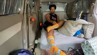 Chill Cozy Day in my No Build Minivan CamperCollege Classes Mini Vlog [upl. by Aggappera]