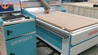 Godworker Nc studio 1340 woodworking cnc router for engraving MDF door [upl. by Norvun]