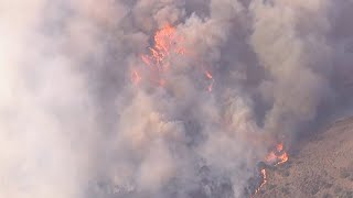 50acre brush fire in Santiago Canyon area near Irvine prompts mandatory evacuations  ABC7 [upl. by Marrissa]