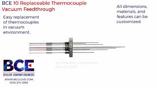 BCE Replaceable 10x Type K Thermocouple Vacuum Feedthrough [upl. by Ynos]